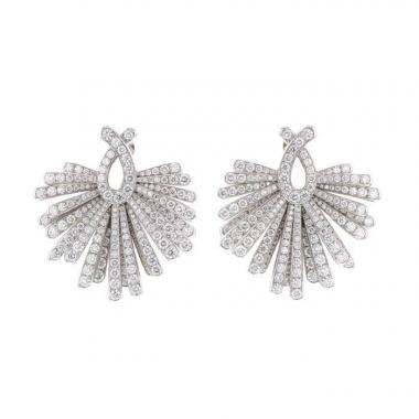 Paire de boucles d'oreilles De Grisogono Extravaganza en or blanc et diamants