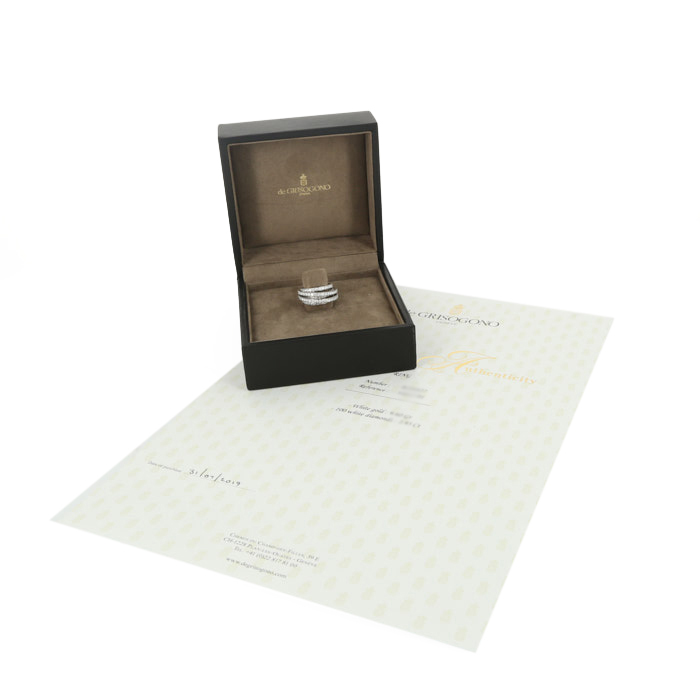 Anello De Grisogono Allegra modello piccolo in oro bianco e diamanti - Detail D2