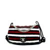 Chanel Baguette handbag in red, white and dark blue tricolor canvas - 360 thumbnail