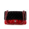 Chanel Timeless handbag in black and red patent quilted leather - 360 thumbnail