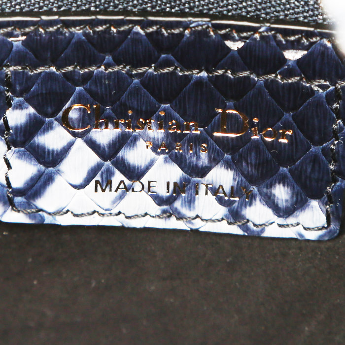 Borsa Dior  Saddle in pitone sfumato blu e bianco - Detail D3