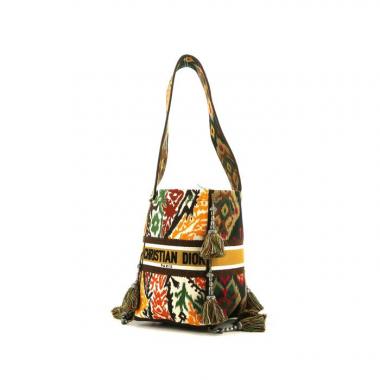 Dior D-Bubble handbag in red, green, yellow and black canvas
