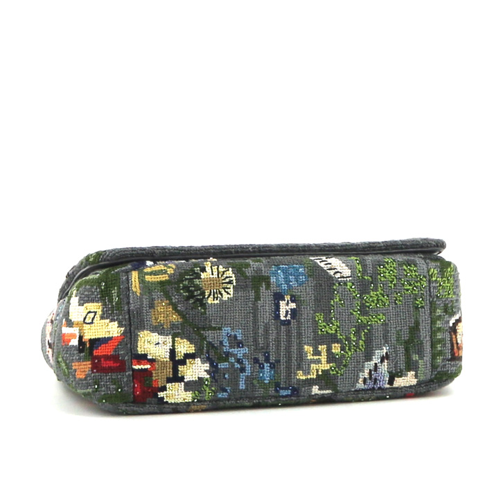 Dior Caro handbag in grey canvas - Detail D5