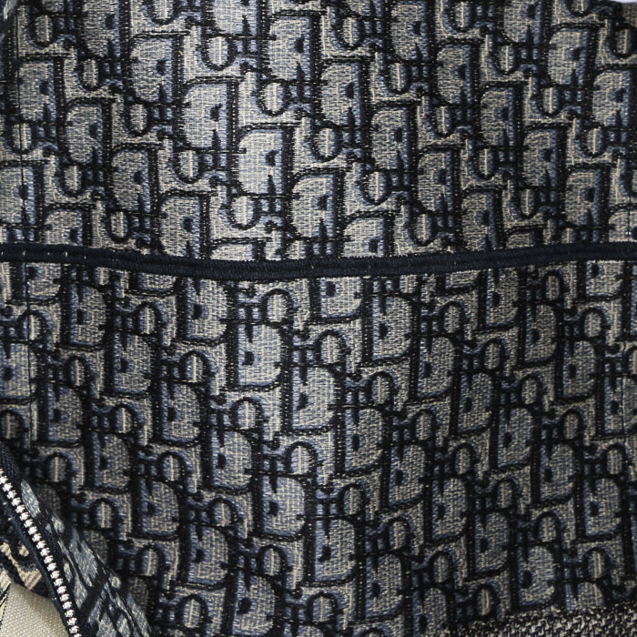 Borsa weekend Dior Bowling in tessuto a monogramma Oblique blu e bianco - Detail D2