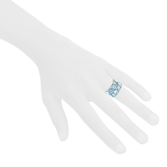 Pomellato Lulu ring in pink gold, topaz and diamonds - Detail D1