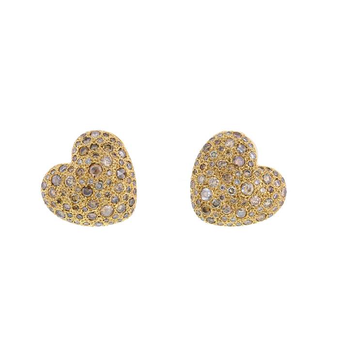 Pomellato Sabbia earrings for non pierced ears in pink gold and diamonds - 00pp
