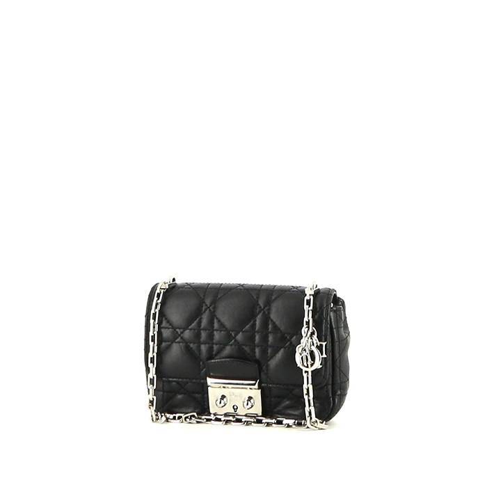 CHRISTIAN DIOR Miss Dior Cannage Quilted Leather Crossbody Bag Black-US