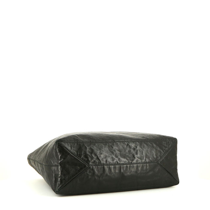 Shopping bag Prada Shopping in pelle invecchiata nera - Detail D4
