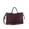 Balenciaga Blackout city handbag in burgundy leather - 360 thumbnail