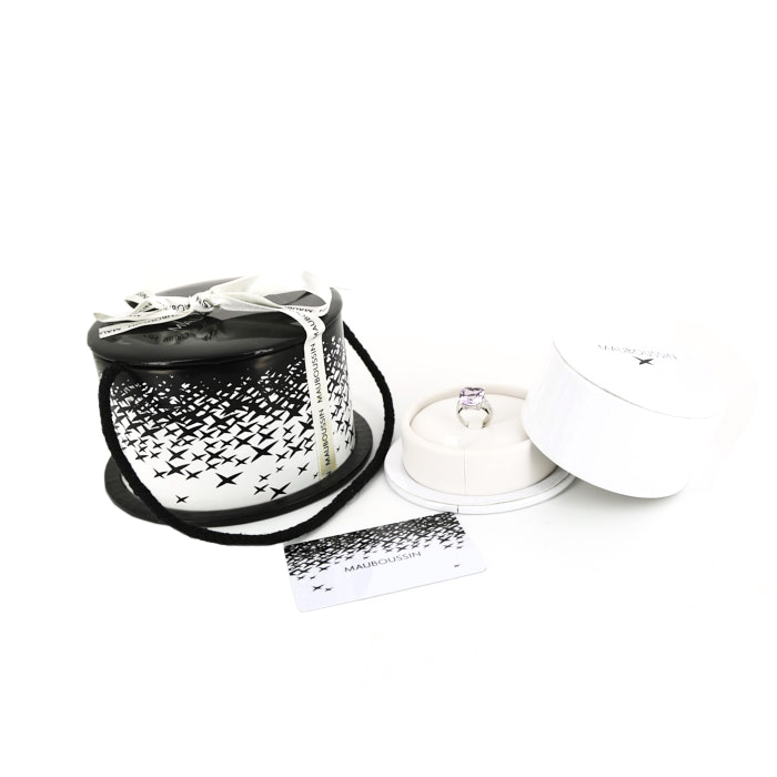 Mauboussin Gueule d'Amour ring in white gold and diamonds and in amethyst - Detail D2