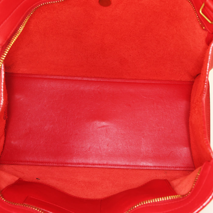 Yves Saint Laurent Chyc handbag in red leather - Detail D3