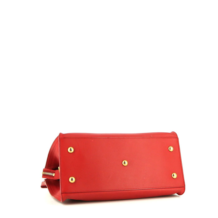 Yves Saint Laurent Chyc handbag in red leather - Detail D5