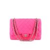 Chanel Timeless Maxi Jumbo handbag in pink quilted leather - 360 thumbnail