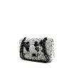 Borsa Chanel 2.55 in tweed bianco grigio e nero con decoro floreale - 00pp thumbnail