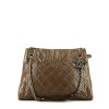 Chanel Shopping shopping bag in brown quilted leather - 360 thumbnail