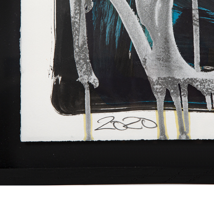 JonOne, "Chrome", acrylic on paper, signed, dated and framed, of 2020 - Detail D1