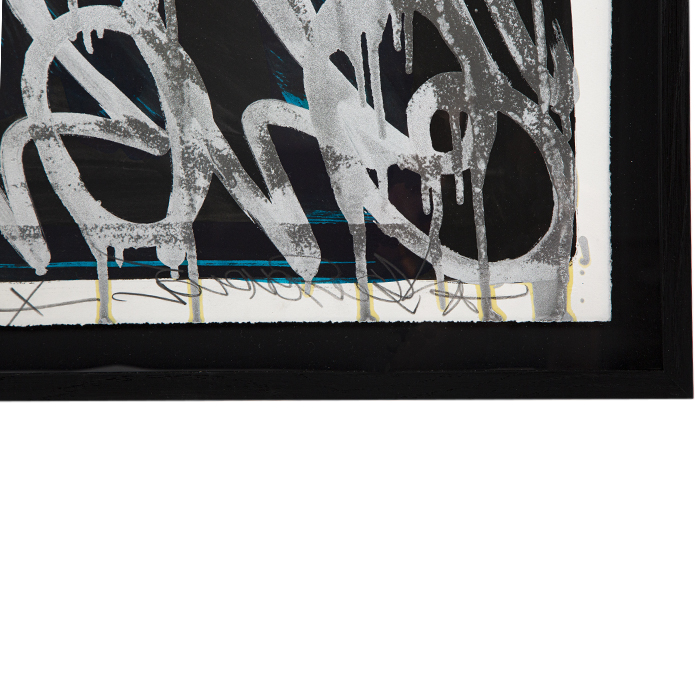 JonOne, "Chrome", acrylique sur papier, signée, datée et encadrée, de 2020