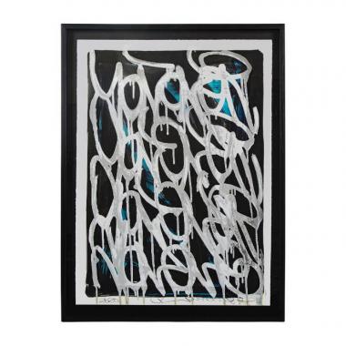 JonOne, "Chrome", acrylic on paper, signed, dated and framed, of 2020