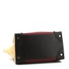 Bolso de mano Celine Luggage mini en cuero negro y color burdeos y ante beige - Detail D4 thumbnail