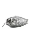 Chanel handbag in silver logo canvas - Detail D4 thumbnail