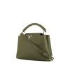 Louis Vuitton Capucines BB handbag in khaki grained leather - 00pp thumbnail