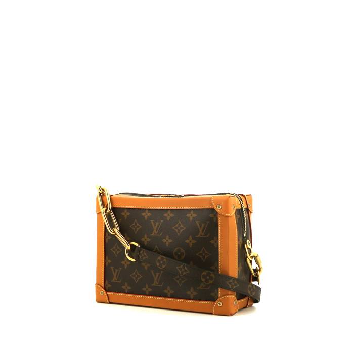 Louis Vuitton Soft Trunk shoulder bag in brown monogram canvas and natural leather - 00pp