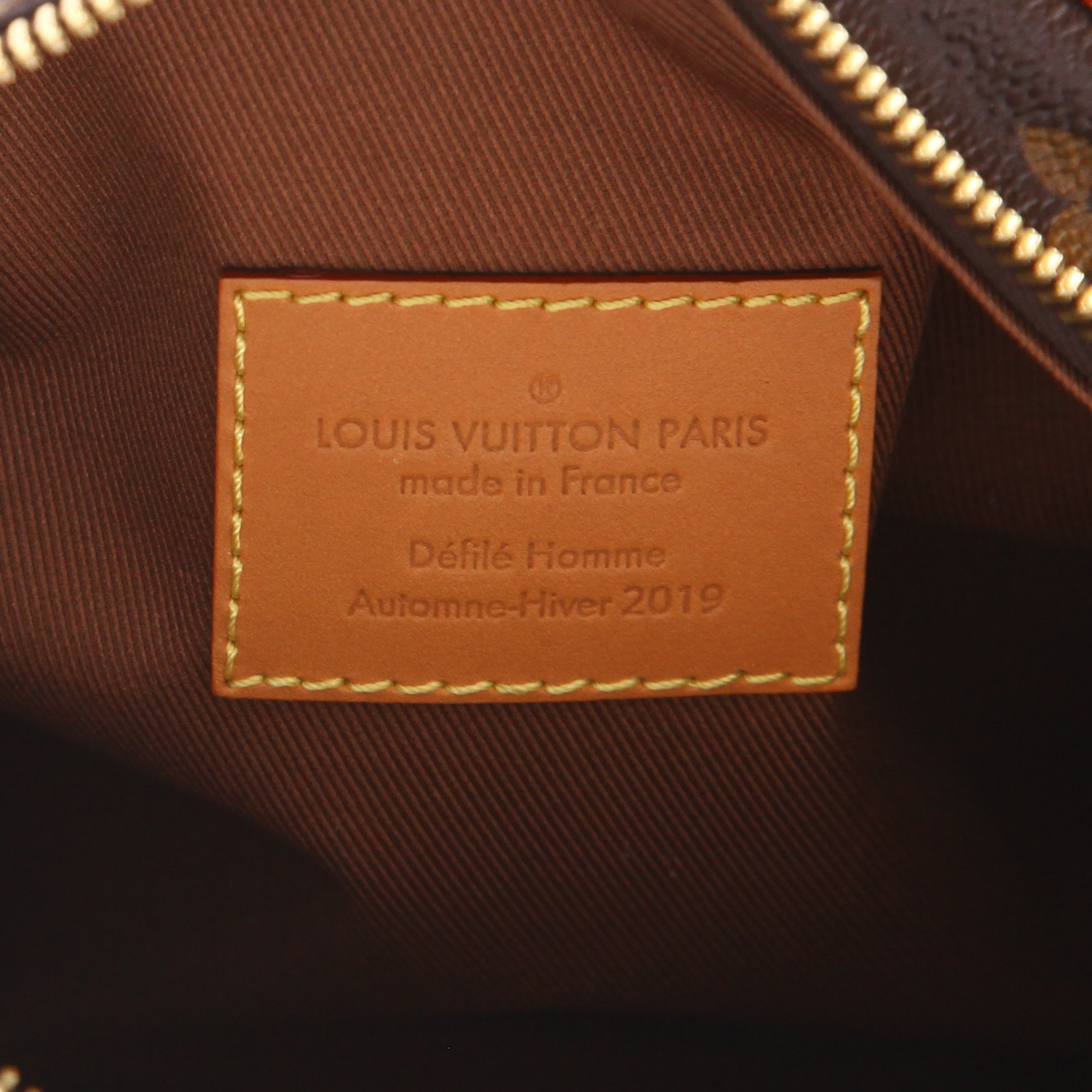 Louis Vuitton Soft Trunk by Virgil Abloh shoulder bag in brown monogram canvas and natural leather - Detail D2