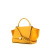 Celine Trapeze medium model handbag in leather and yellow suede - 00pp thumbnail