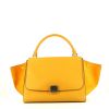 Celine Trapeze medium model handbag in leather and yellow suede - 360 thumbnail