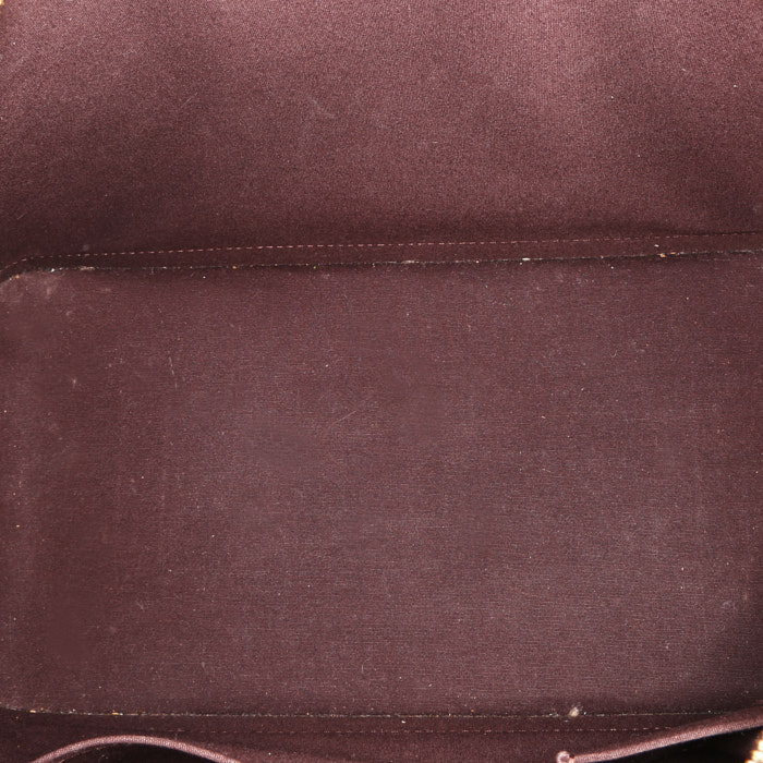 Borsa Louis Vuitton Alma modello grande in pelle verniciata monogram nera - Detail D2