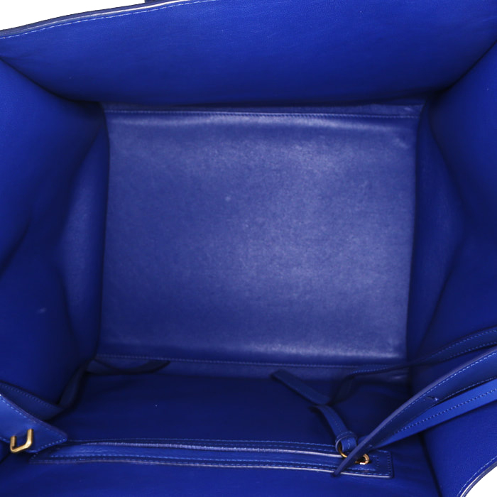 Bolso Cabás Céline Cabas Phantom en ante y cuero azul - Detail D2