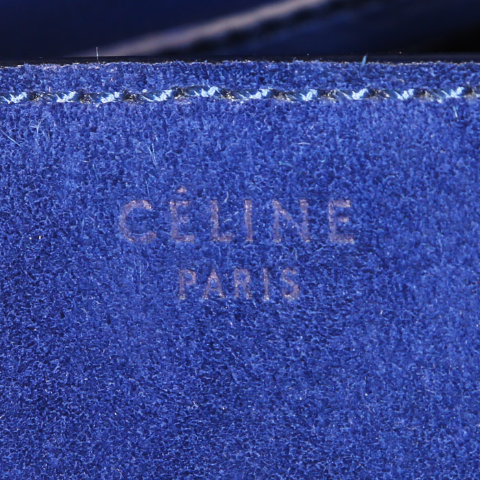 Shopping bag Céline Cabas Phantom in camoscio e pelle blu - Detail D3