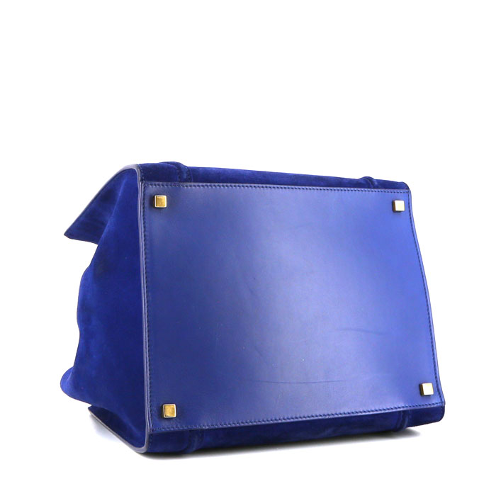 Bolso Cabás Céline Cabas Phantom en ante y cuero azul - Detail D4