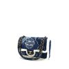 Bolso de mano Chanel Timeless en denim azul y cuero de obeja volteado blanco - 00pp thumbnail