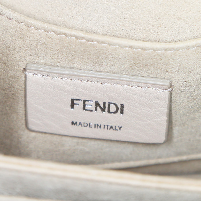 Borsa a tracolla Fendi Kan I in pelle blu - Detail D4