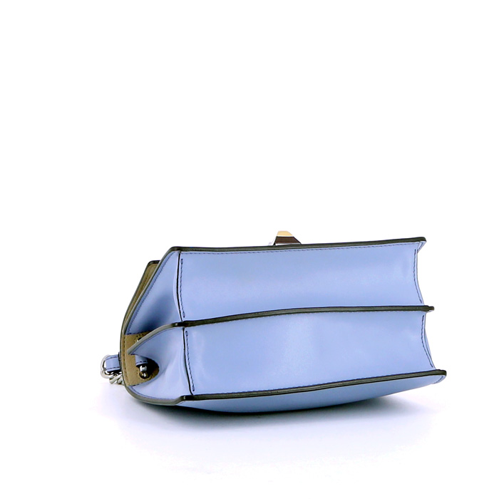 Bolso bandolera Fendi Kan I en cuero azul - Detail D5