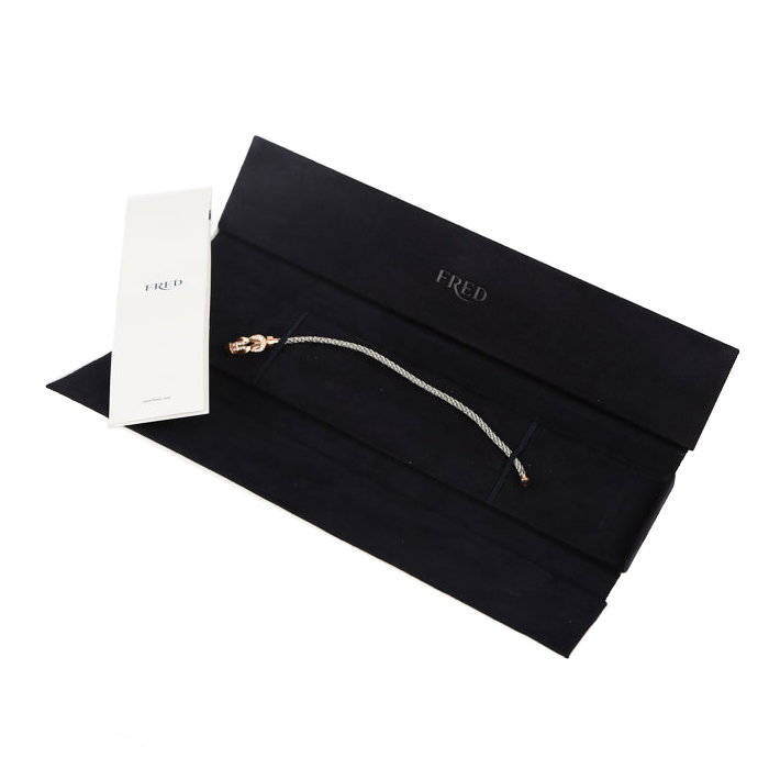 Bracelet Fred Chance Infinie en or rose,  diamants et acier gris - Detail D2