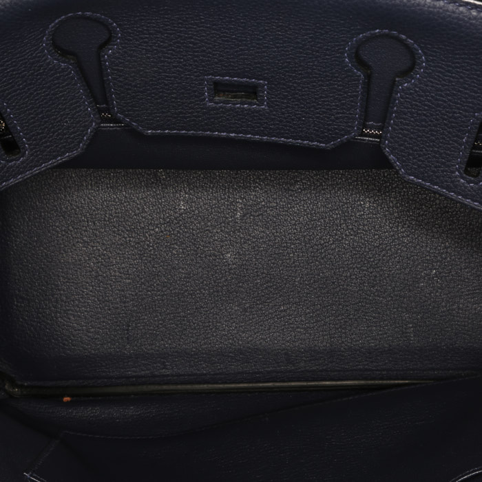 Sac à main Hermès  Birkin 30 cm en cuir togo bleu-foncé - Detail D2