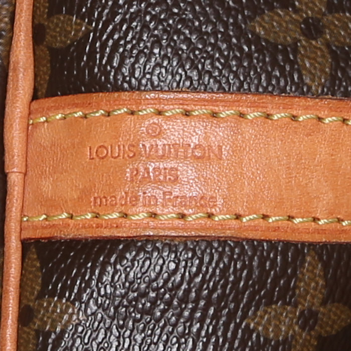 Louis Vuitton Speedy 35 handbag in brown monogram canvas and natural leather - Detail D4