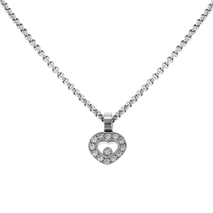 Collar Chopard Happy Diamonds Icon en oro blanco y diamantes - 00pp