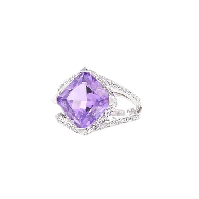 Mauboussin Fou de Toi ring in white gold,  amethyst and diamonds - 00pp