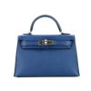 Bolso de mano Hermès Kelly 20 cm en cuero Mysore azul - 360 thumbnail