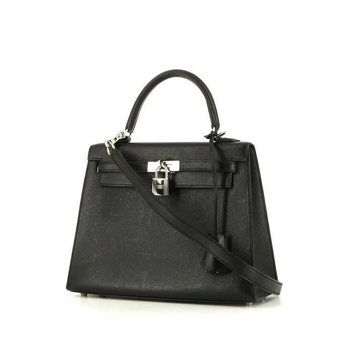 Hermes Kelly 25 cm handbag in black epsom leather - 00pp