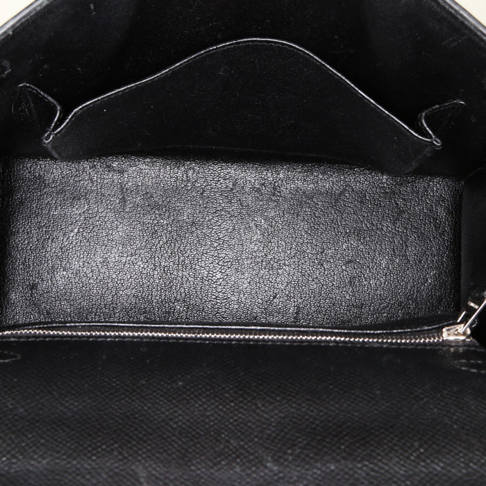 Hermes Kelly 25 cm handbag in black epsom leather - Detail D3
