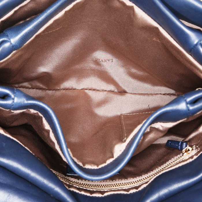 Sac à main Lanvin Sugar en cuir marine - Detail D2