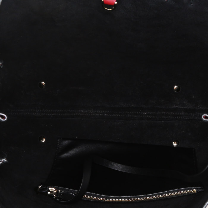 Lanvin shopping bag in burgundy leather - Detail D2