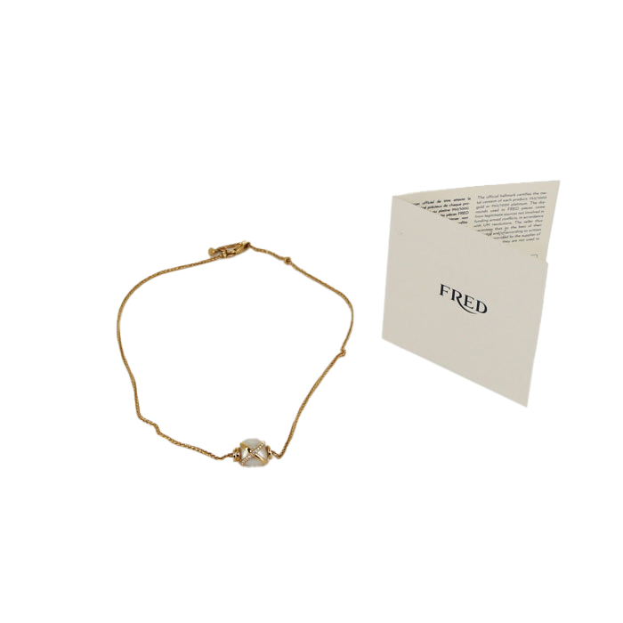 Collana Fred Baie des Anges in oro giallo,  perla coltivata e diamanti - Detail D2