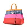 Hermès Birkin 35 cm Rainbow Sunset handbag in red Casaque, Magnolia pink, blue Agate and apricot epsom leather - 00pp thumbnail