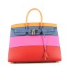 Hermès Birkin 35 cm Rainbow Sunset handbag in red Casaque, Magnolia pink, blue Agate and apricot epsom leather - 360 thumbnail