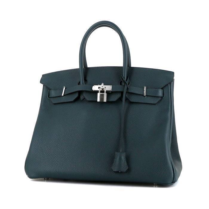 Hermes Birkin 35 cm handbag in green togo leather - 00pp